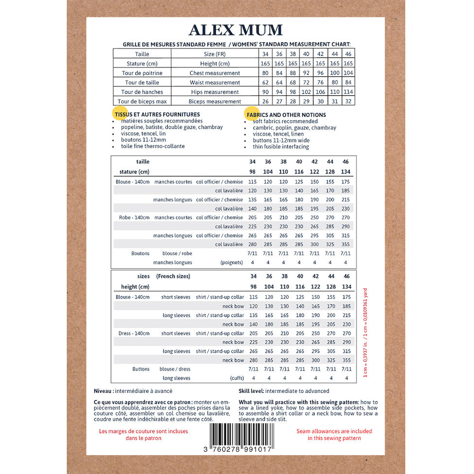 Alex Mum | Blouse & jurk | Papieren patroon