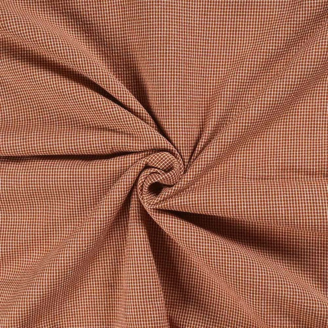 Handgeweven katoen khadi | Brown white check