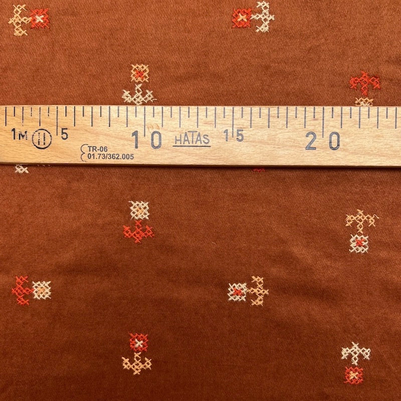 Katoen flanel | Embroidery Brown