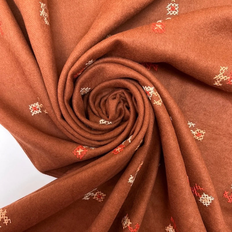 Katoen flanel | Embroidery Brown