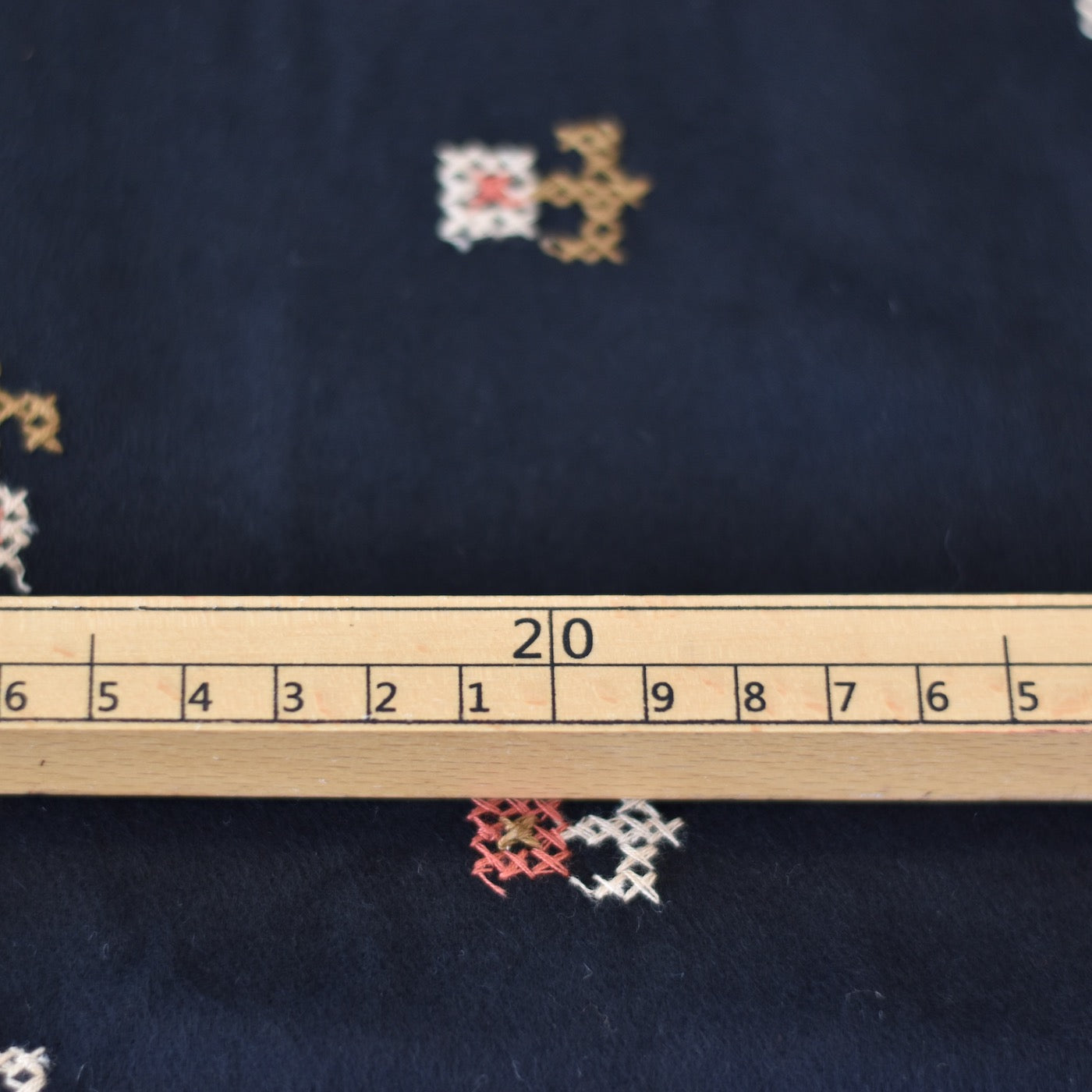 Katoen flanel | Embroidery Black