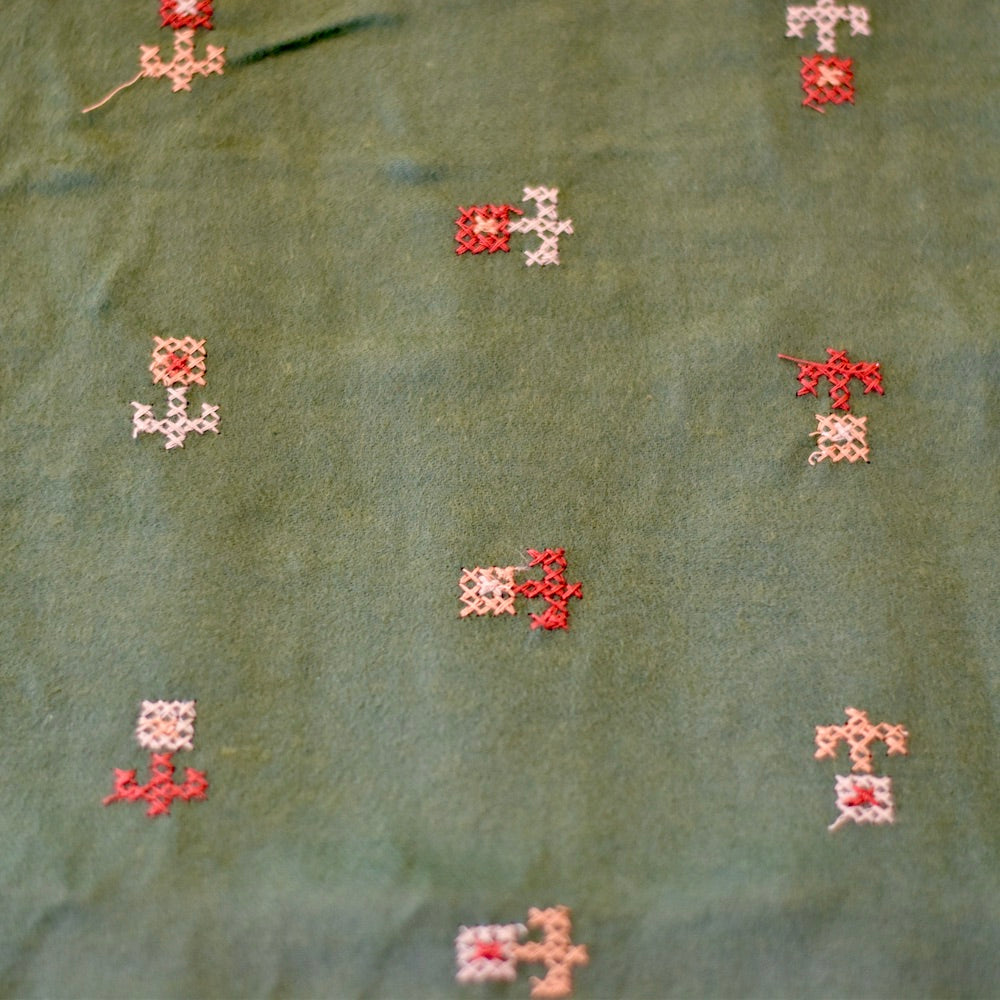 Katoen flanel | Embroidery Green