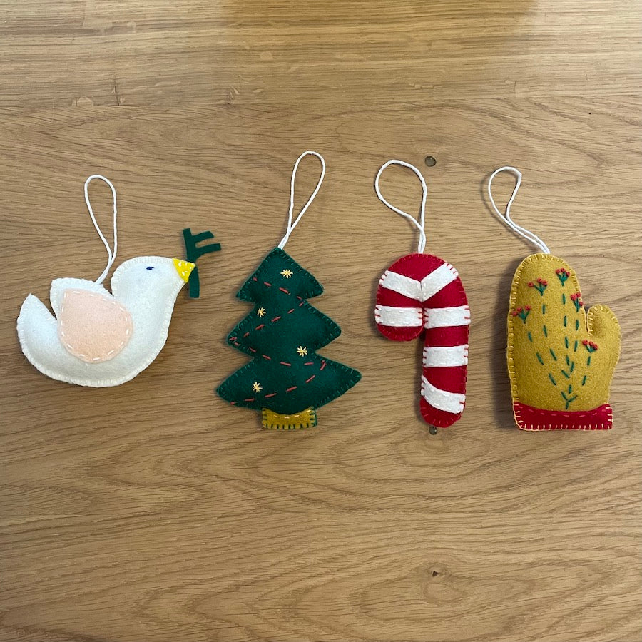 Duurzame DIY kerst set | Duif, Kerstboom, Zuurstok, Want