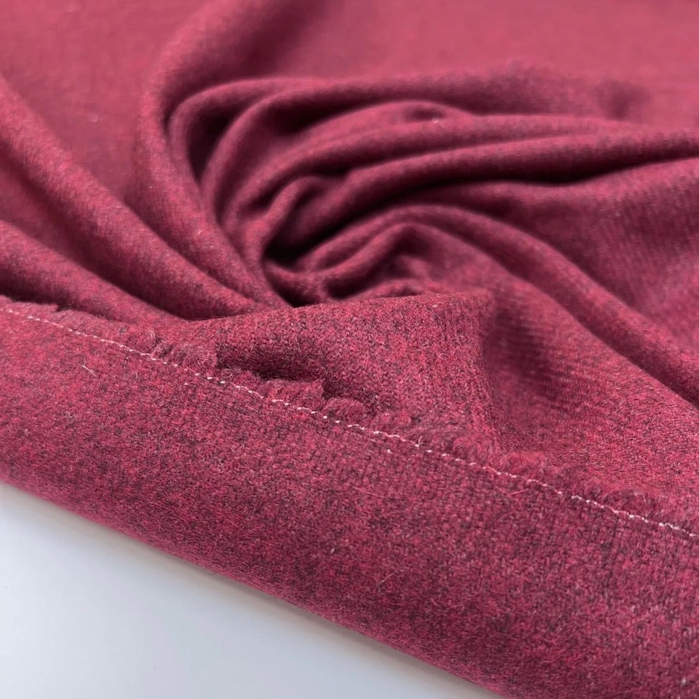 wollen tweed stof donkerrood