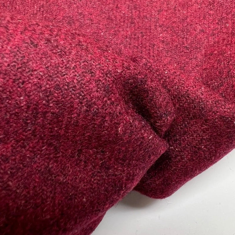wollen tweed stof donkerrood