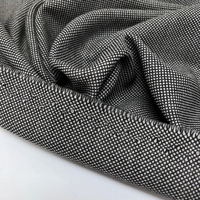 wollen stof zwart wit