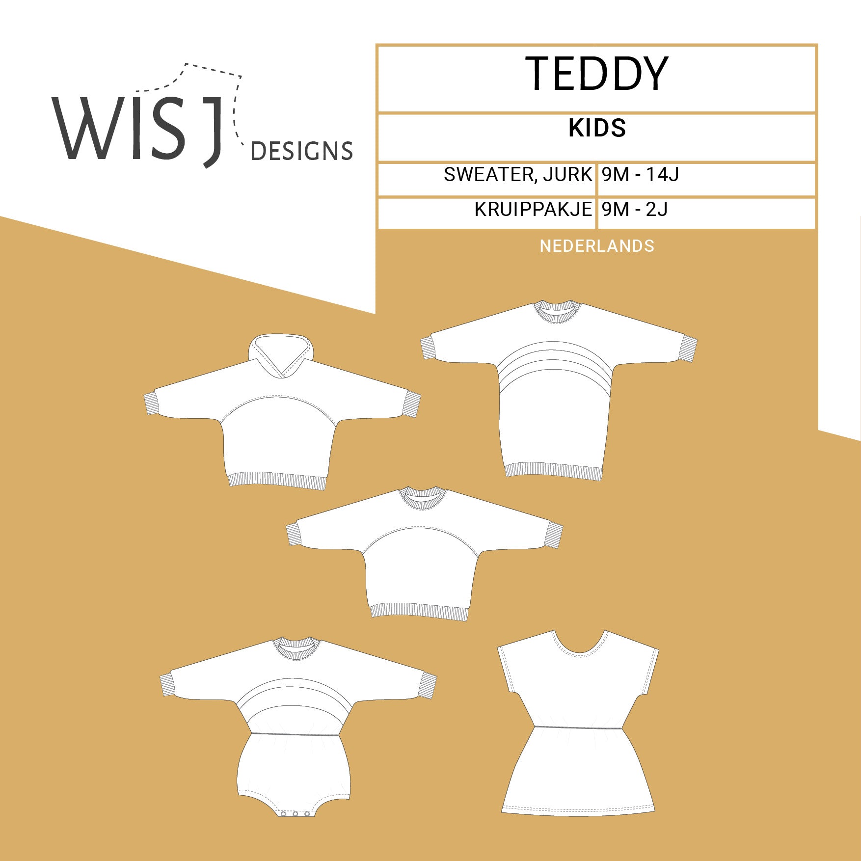 Teddy | Sweater & jurk meisje | Papieren patroon